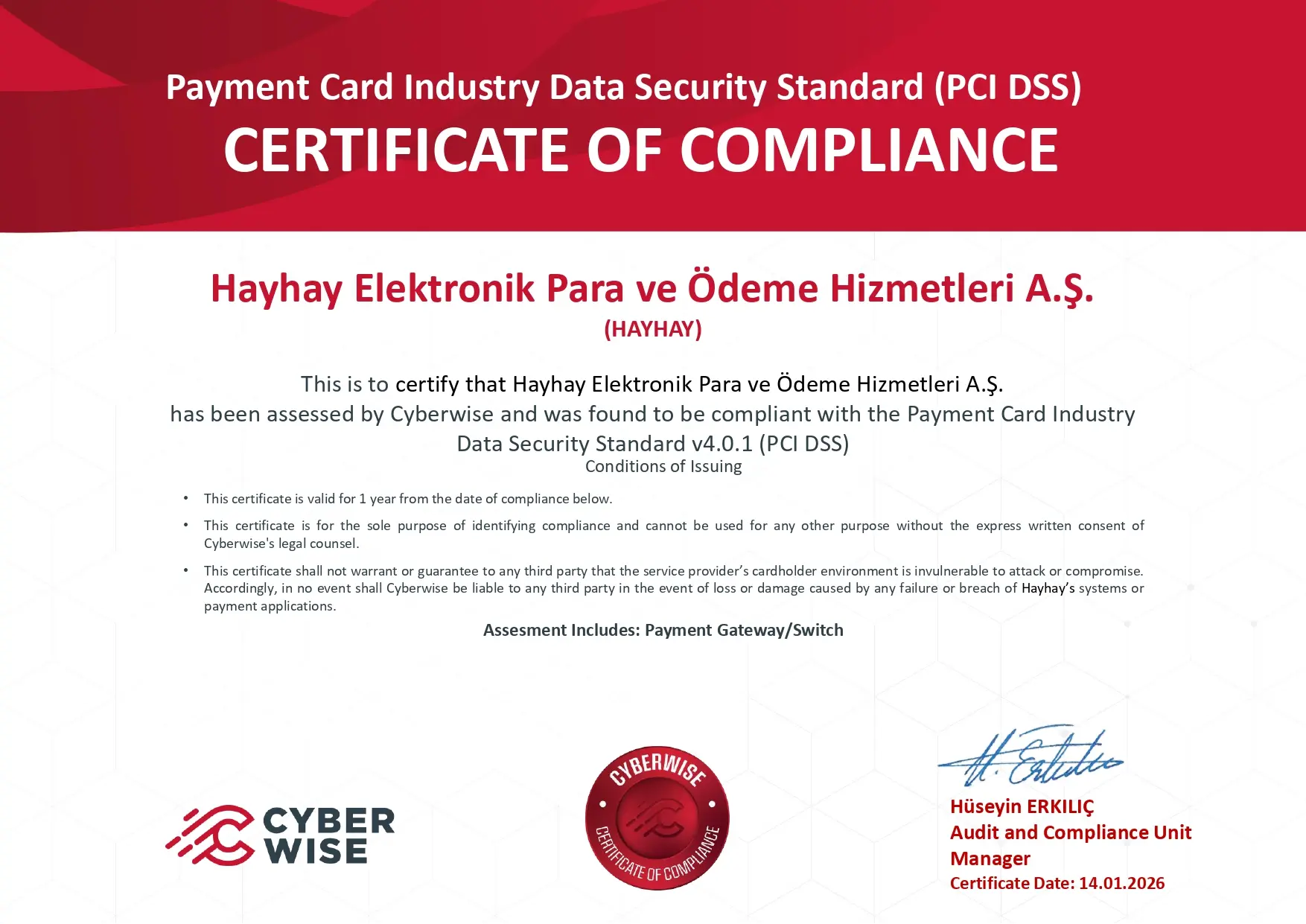 PCI DSS Bilgi Güvenliği Sertifikası
